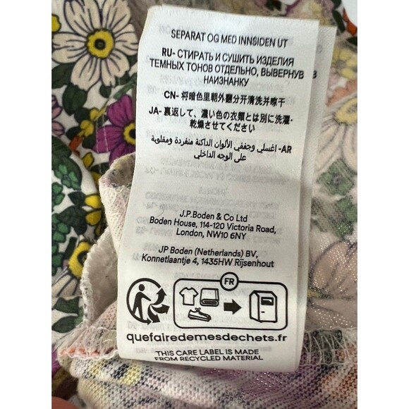 MINI BODEN PURPLE FLORAL SMOCKED KNIT DRESS , 6/7 Yrs. - Picture 6 of 9